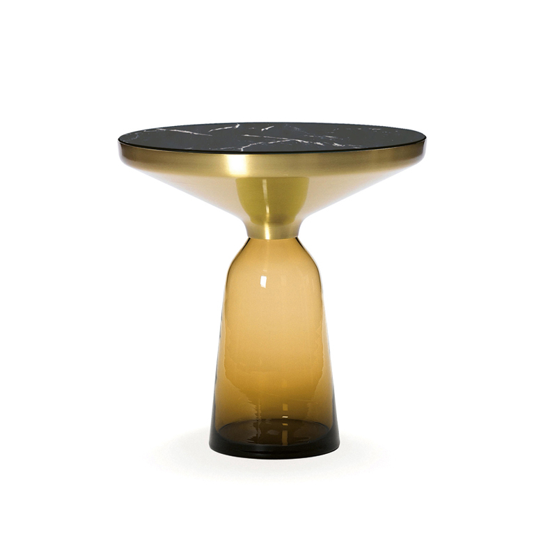 Table d'appoint guéridon BELL SIDE Marbre Orange ambré CLASSICON