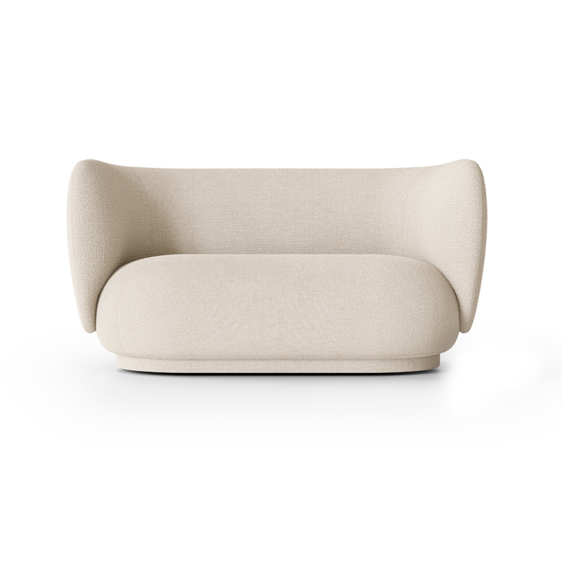 Canapé RICO 2 places Bouclé Blanc cassé FERM LIVING