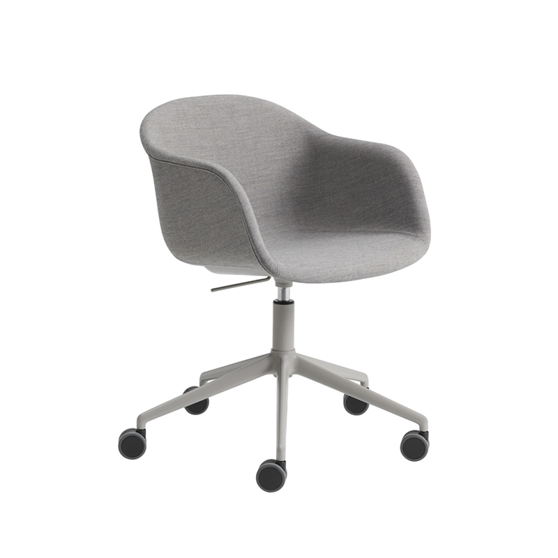 Fauteuil de bureau FIBER ARMCHAIR Piètement roulettes Gris 133 MUUTO