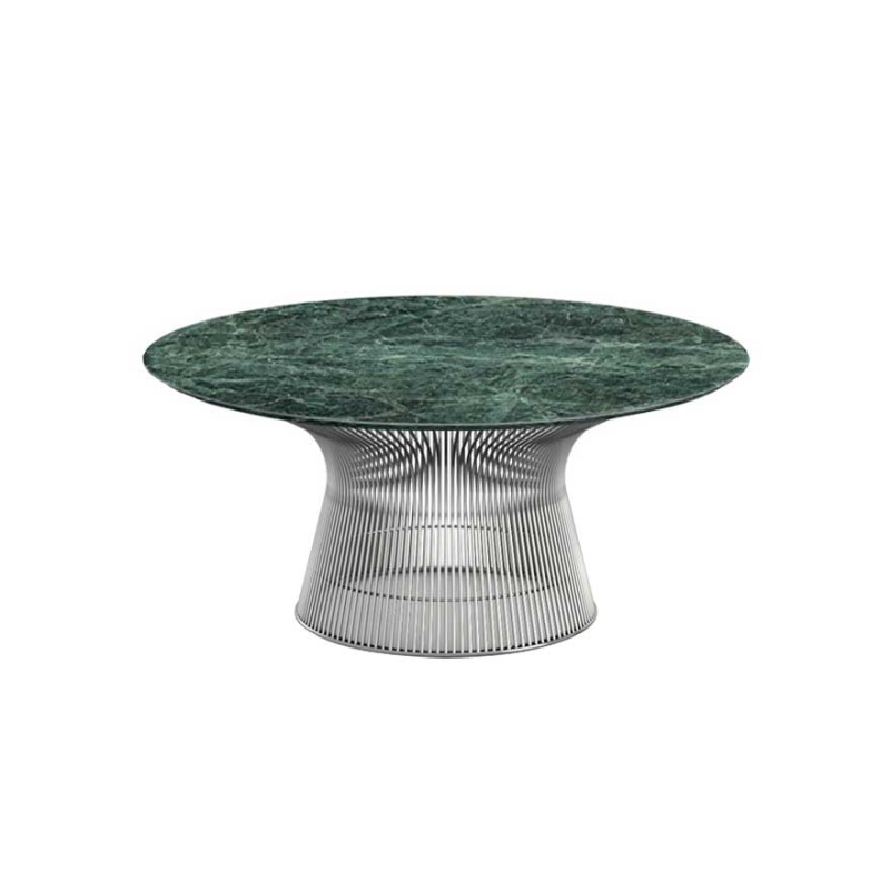 Table basse PLATNER Ø 91,5 Marbre Vert Alpi KNOLL