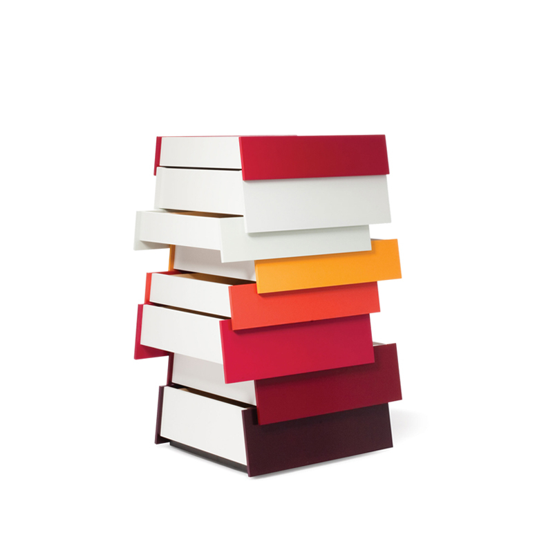 Meuble de rangement STACK 8 tiroirs Rouge ESTABLISHED & SONS