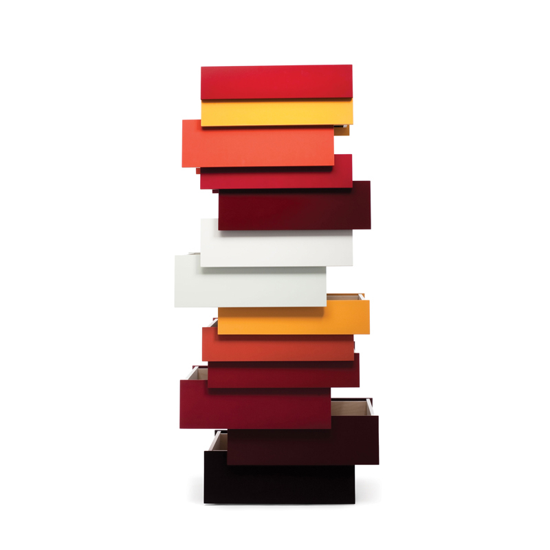 Meuble de rangement STACK 13 tiroirs Rouge ESTABLISHED & SONS