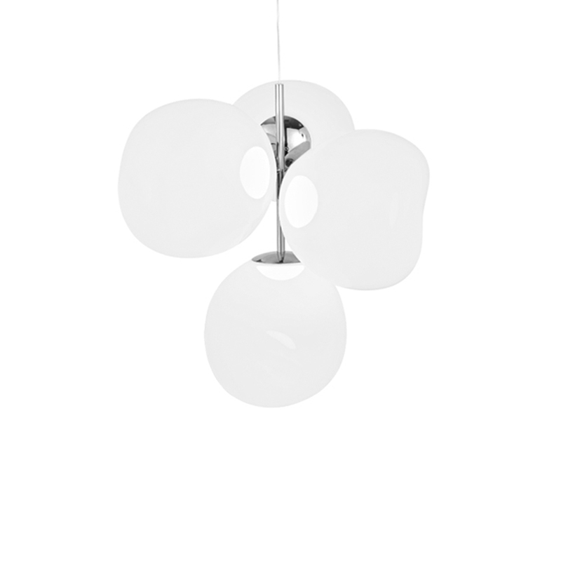 Suspension MELT CHANDELIER SMALL Opalin/ chrome TOM DIXON