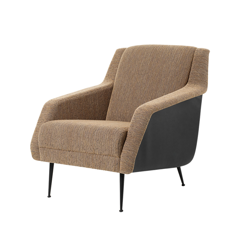 Fauteuil CDC.1 Boucle 005/ cuir noir/ pieds noir mat GUBI