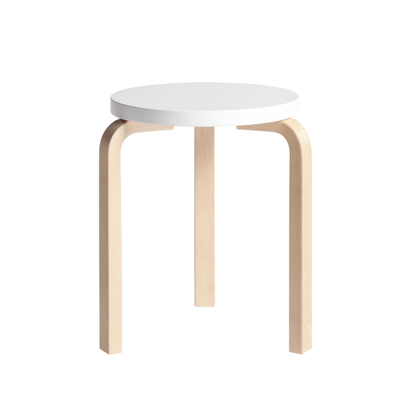 Tabouret 60 assise laquée Blanc ARTEK