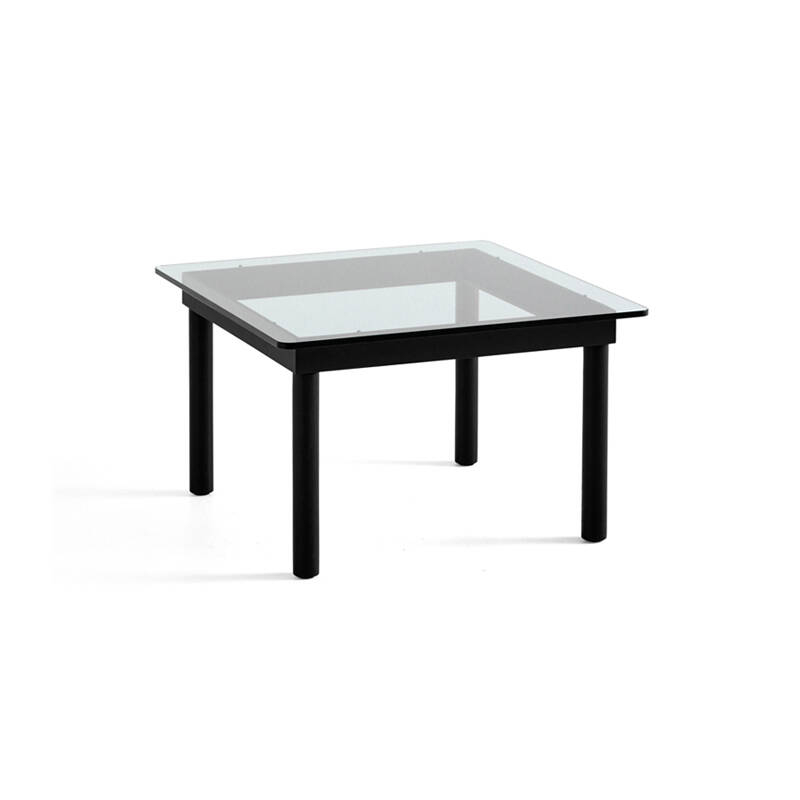 Table basse KOFI 60x60 Noir/ verre transparent HAY
