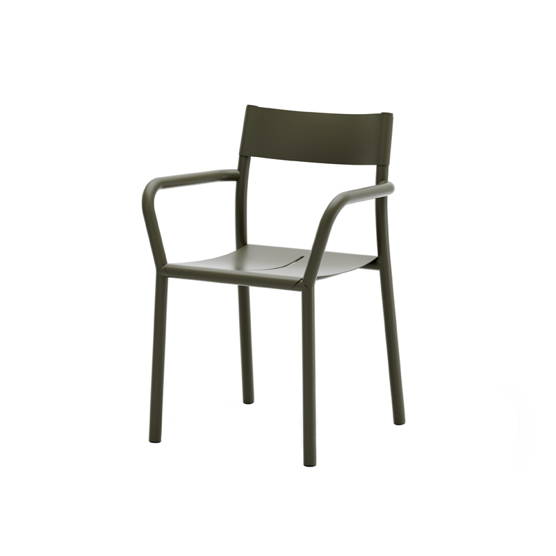 Chaise extérieur MAY avec accoudoirs Vert foncé NEW WORKS