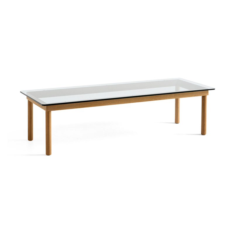 Table basse KOFI 140x50 Chêne/ verre transparent HAY