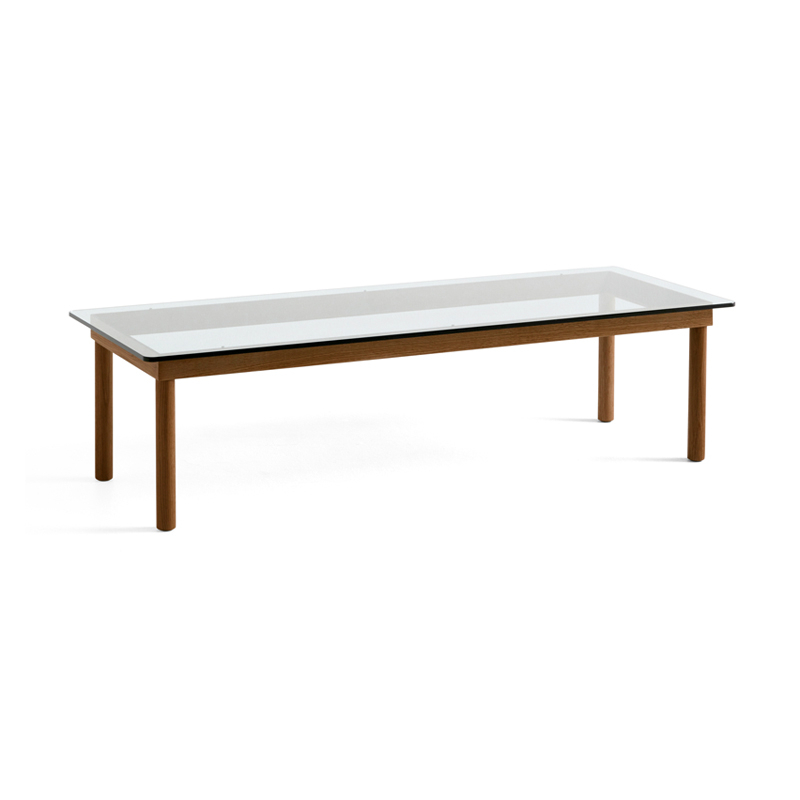 Table basse KOFI 140x50 Noyer/ verre transparent HAY