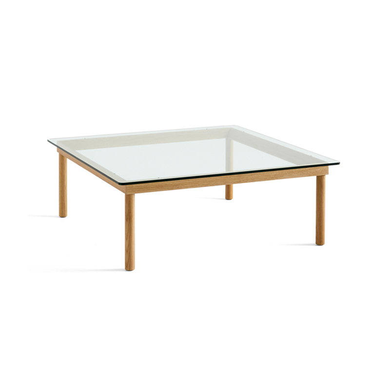 Table basse KOFI 100x100 Chêne/ verre transparent HAY