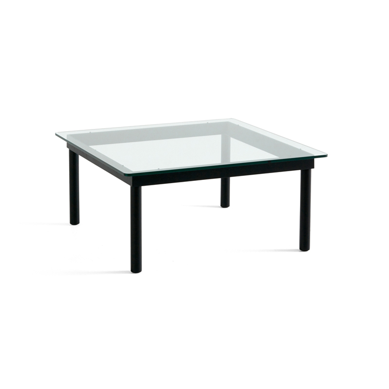 Table basse KOFI 80x80 Noir/ verre transparent HAY