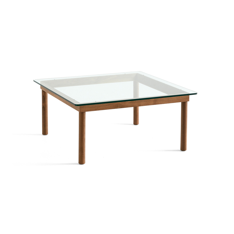 Table basse KOFI 80x80 Noyer/ verre transparent HAY