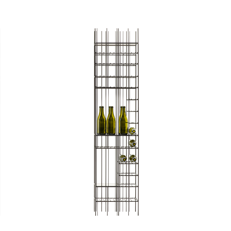Etagère Porte-bouteilles METRICA C WINE Métal bruni/ verre bronze MOGG