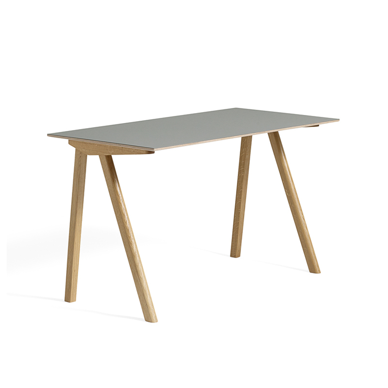 Bureau COPENHAGUE DESK 90 Lino gris/ chêne vernis à base d'eau HAY
