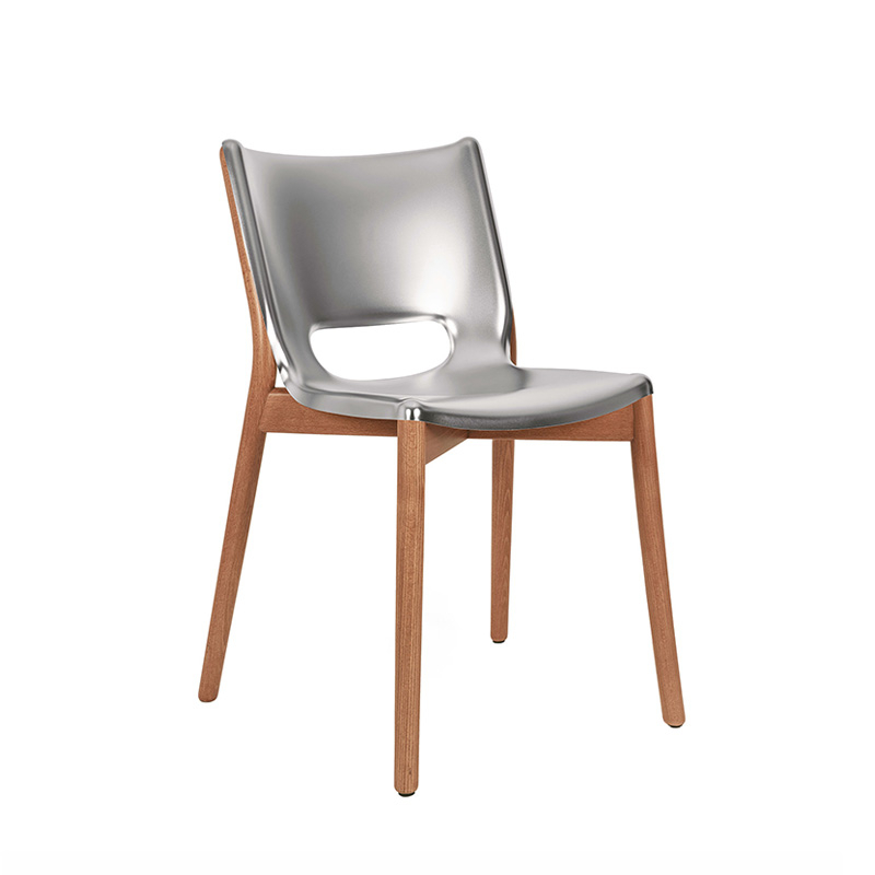 Chaise POÊLE Inox satiné/ hêtre brun ALESSI