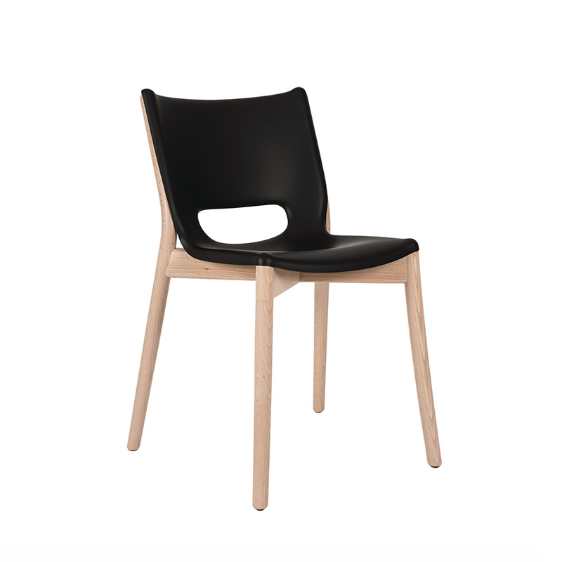 Chaise POÊLE Noir/ hêtre naturel ALESSI