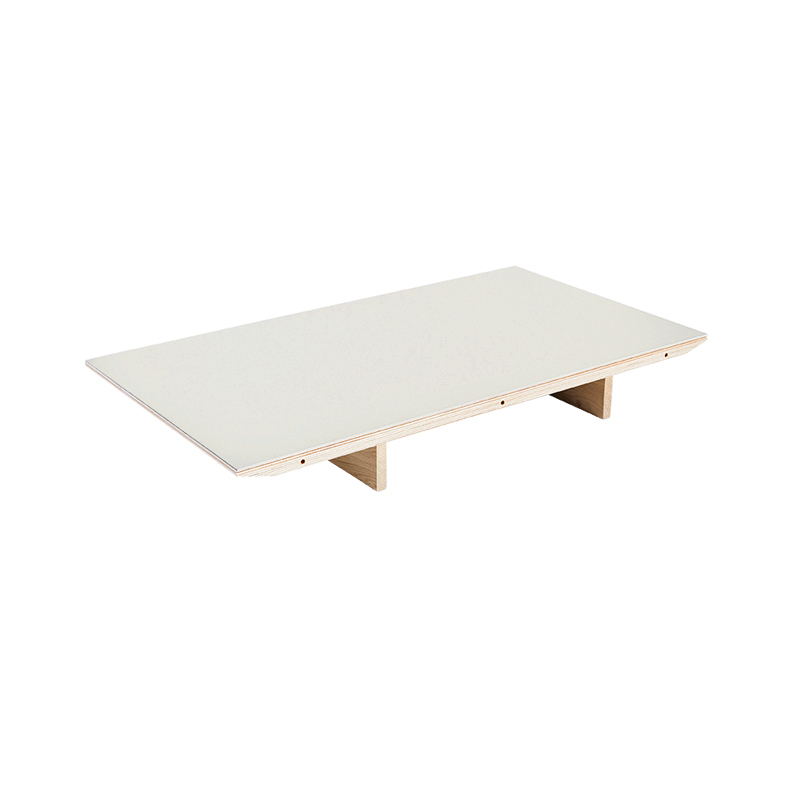 Table CPH 30 Rallonge 50x90 Lino blanc cassé/ chêne vernis à base d'eau HAY