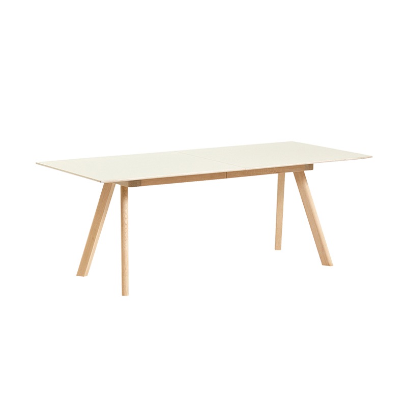 Table CPH 30 EXTENDABLE Lino blanc cassé/ chêne vernis à base d'eau HAY