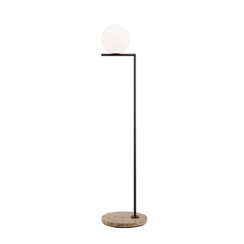 Lampadaire IC F1 OUTDOOR Marron foncé/ tavertin impérial FLOS