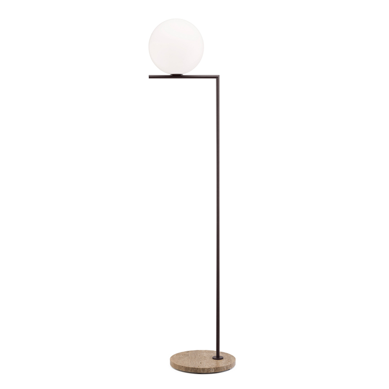 Lampadaire IC F2 OUTDOOR Marron foncé/ tavertin impérial FLOS