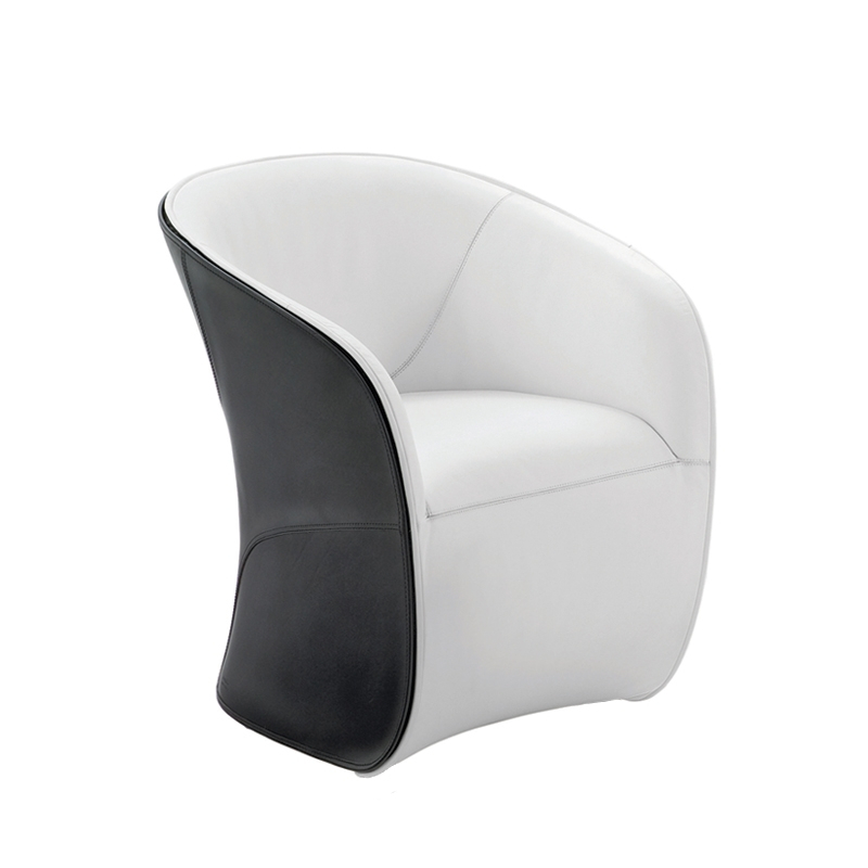 Fauteuil CALLA Intérieur blanc  extérieur noir ZANOTTA