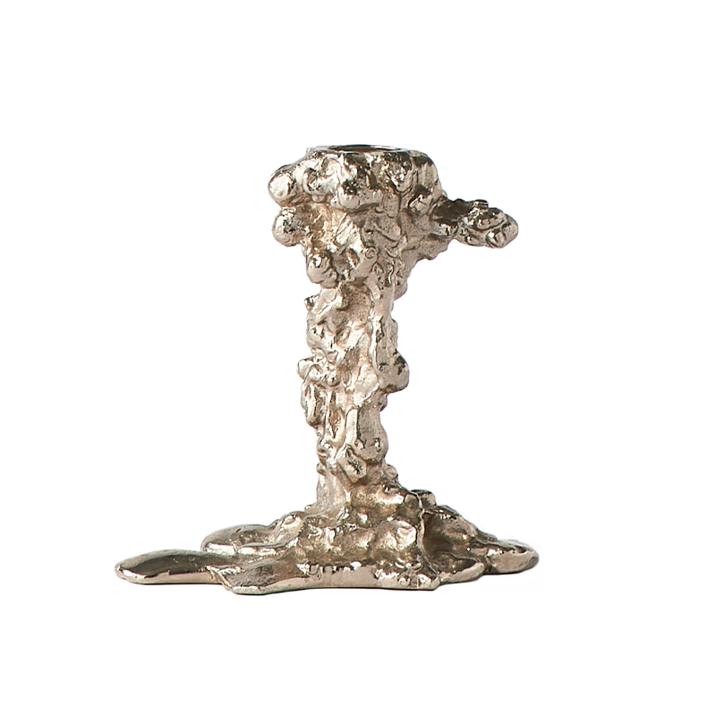 Photophore, bougeoir et bougie Bougeoir DRIP S Argent POLS POTTEN