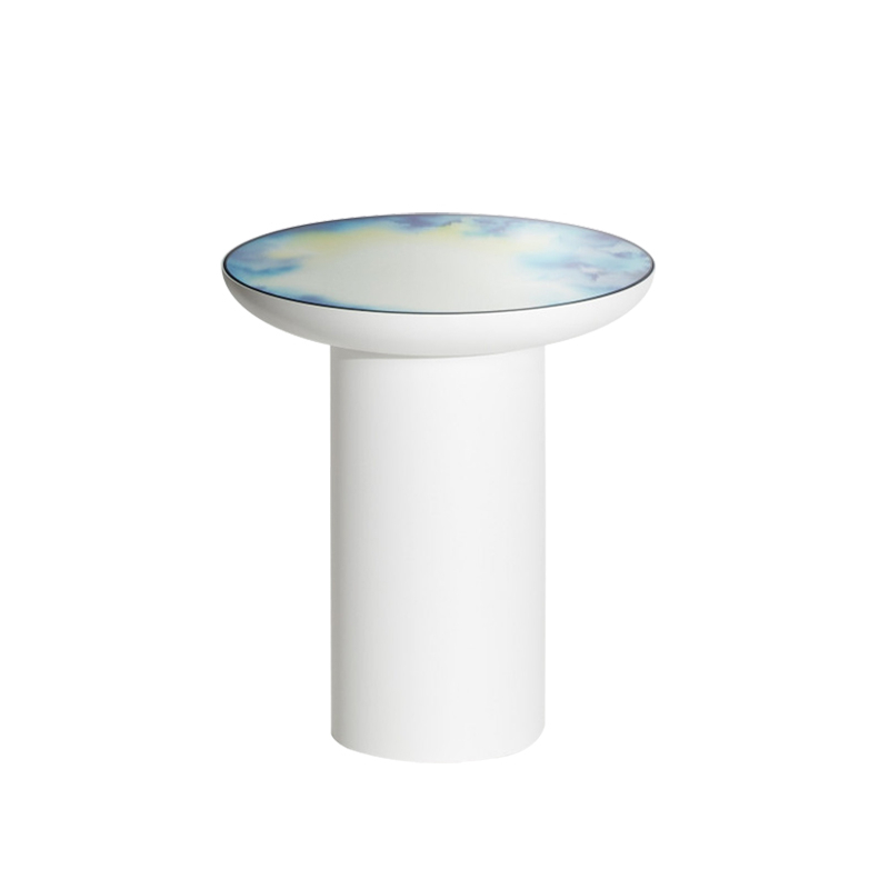 Table d'appoint guéridon FRANCIS Aquarelle bleu-jaune PETITE FRITURE