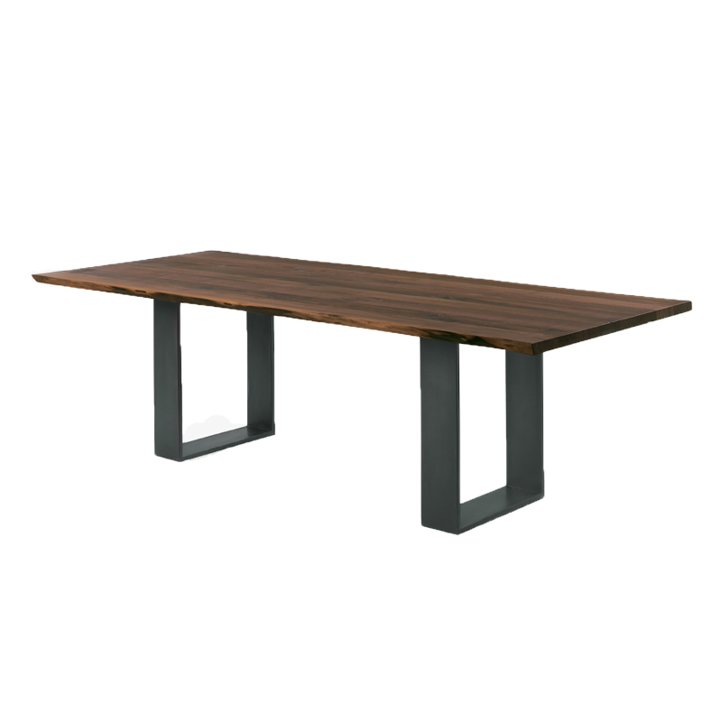 Table NEWTON NATURAL SIDES Noyer / noir RIVA 1920