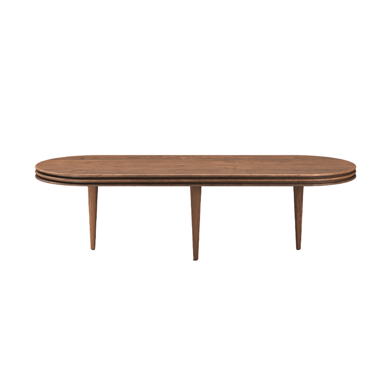 Table basse GROOVE OVAL H 37,5 Chêne fumé huilé DK3