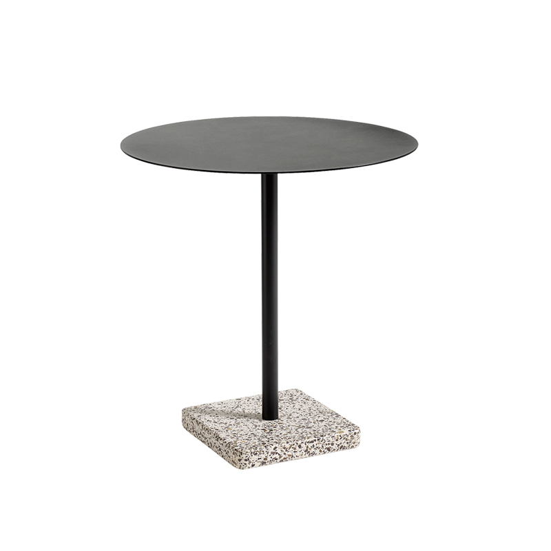 Table extérieur TERRAZZO Ø 70 Anthracite/ terrazzo gris HAY