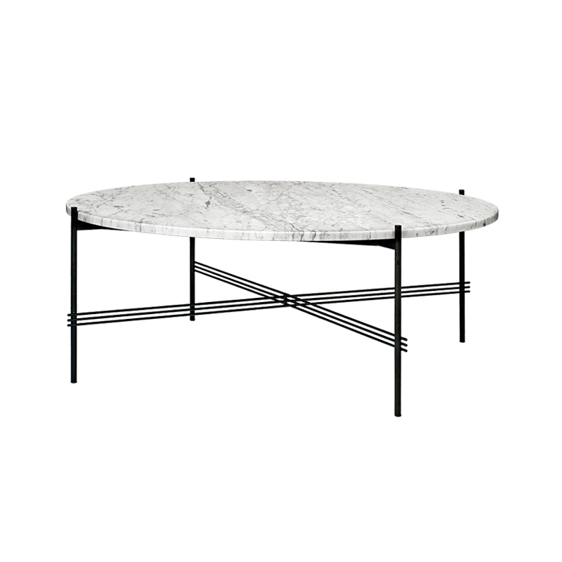 Table basse TS COFFEE Ø 105 Marbre Carrara blanc GUBI
