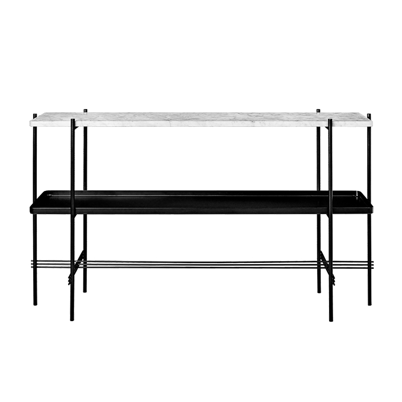 Console TS H 72 avec plateau Marbre Carrara blanc GUBI