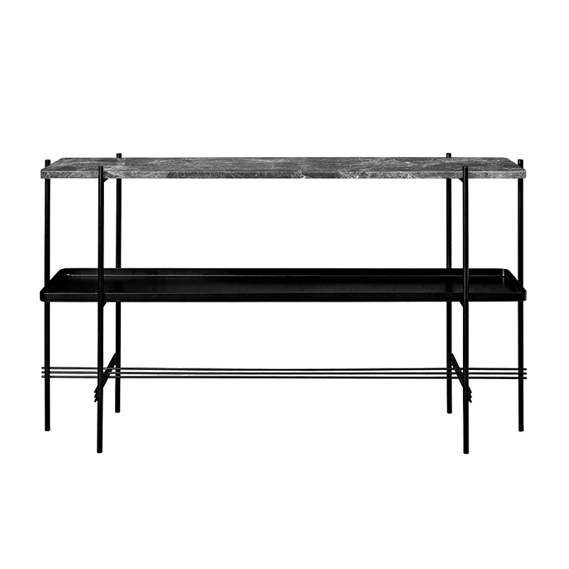 Console TS H 72 avec plateau Marbre Emperador gris GUBI